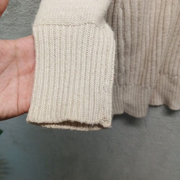 RDI Cardigan Sweater SMALL(4-6)Women Pullover Fall Solid Ivory Knit Cotton Blend - Picture 10 of 15